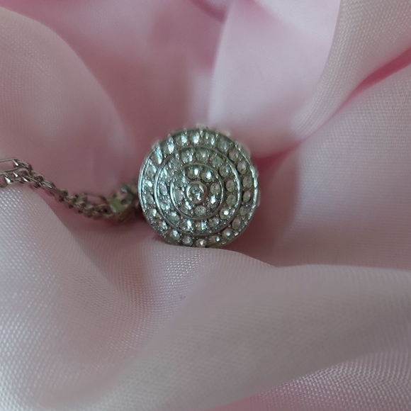 Sutra Prayer Wheel Insp Crystal Rondell Stations 36" Necklace~ Rhodium Plated. - Picture 7 of 7